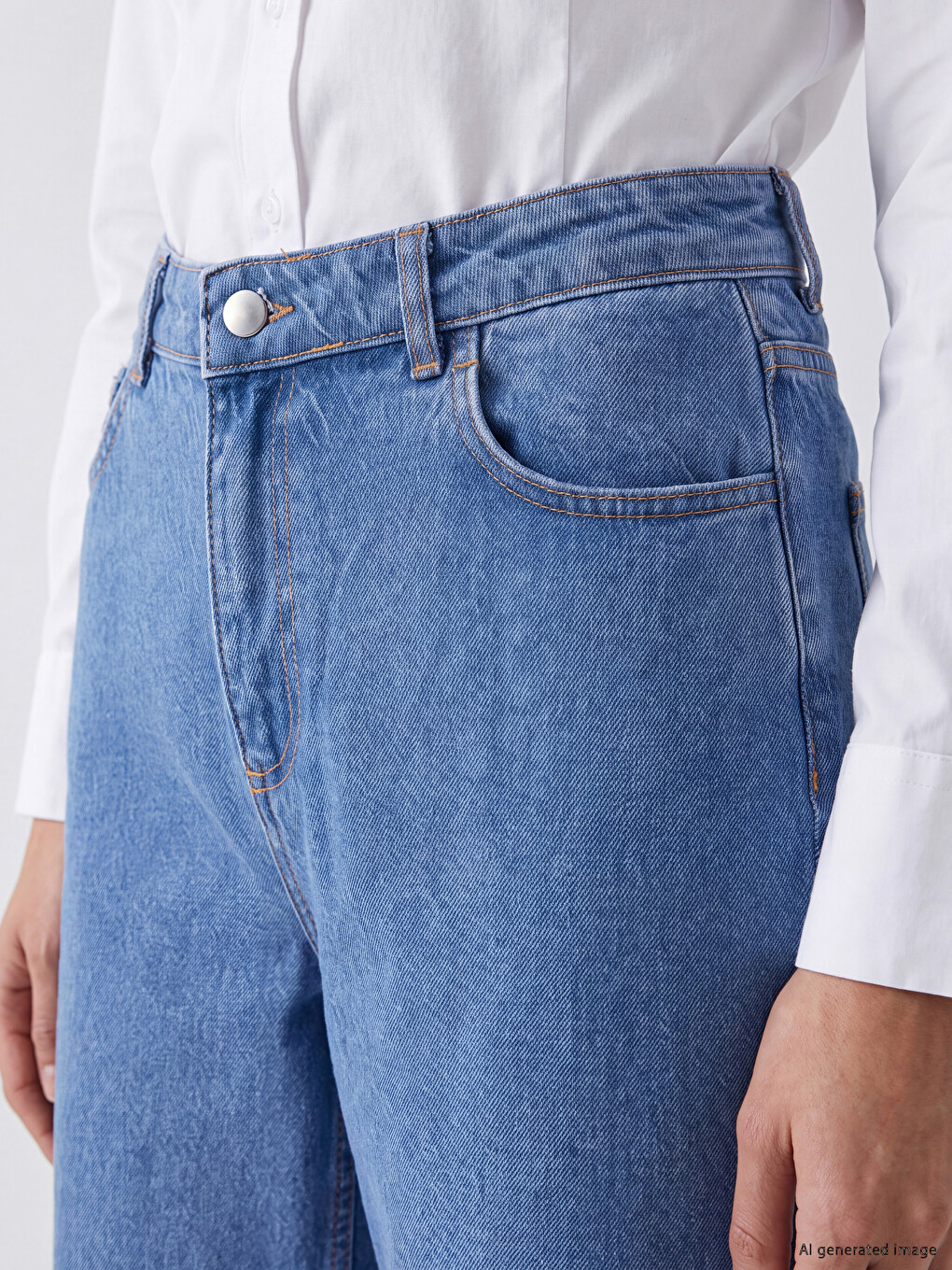 Mavi Cepli Wideleg Jean-2