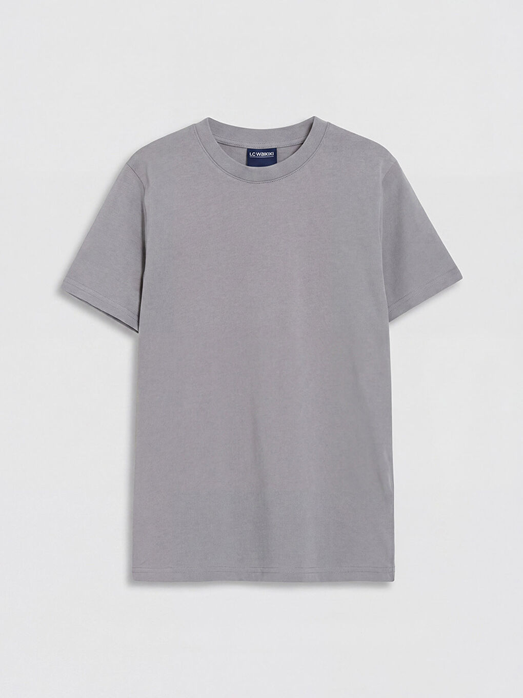 Gri Bisiklet Yaka Kısa Kollu Erkek Çocuk Tişört