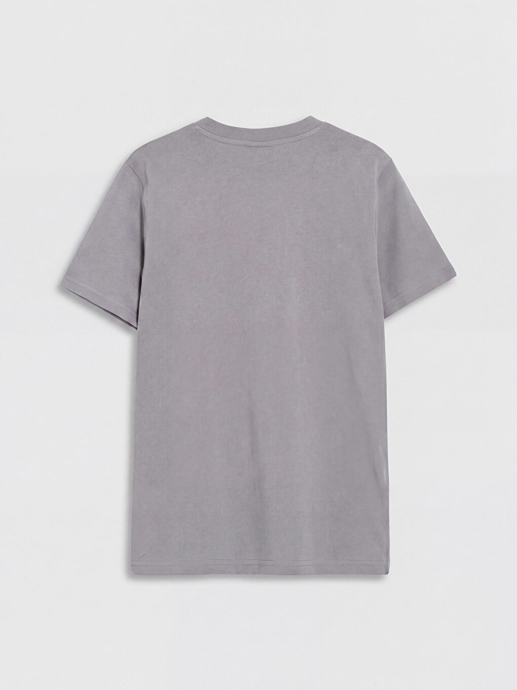 Gri Bisiklet Yaka Kısa Kollu Erkek Çocuk Tişört-1