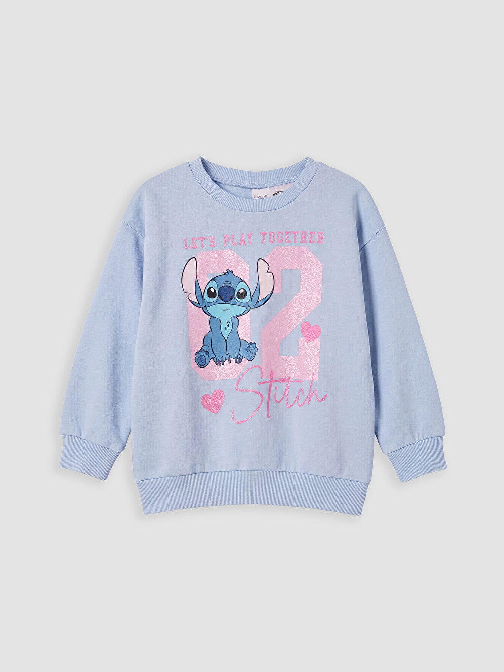 Mavi Stitch Baskılı Kız Çocuk Sweatshirt