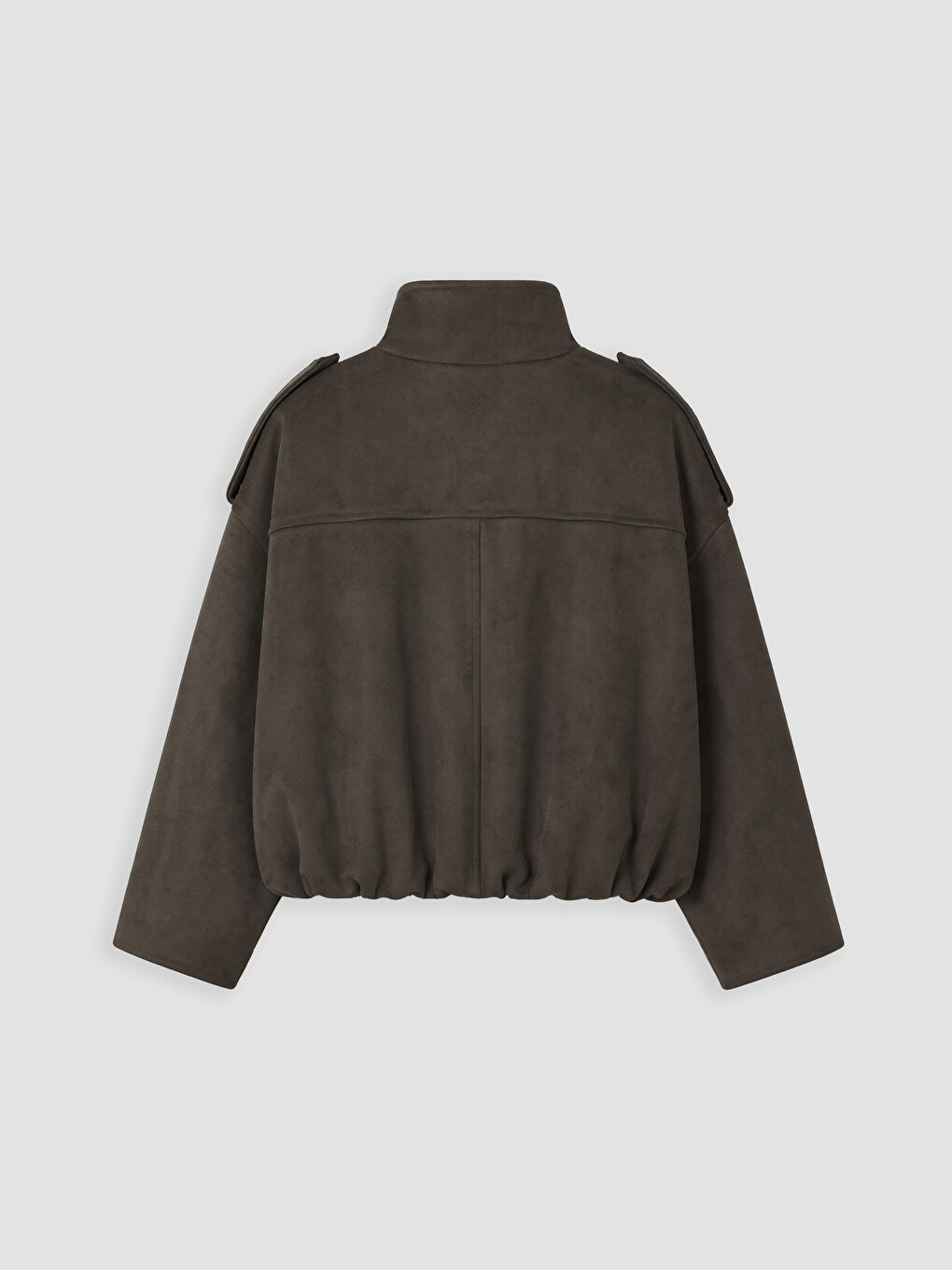 Mock Neck Epauletted Women's Coat-6