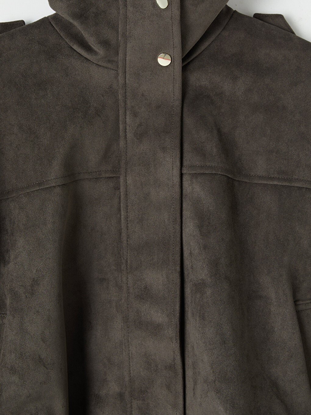 Mock Neck Epauletted Women's Coat-7