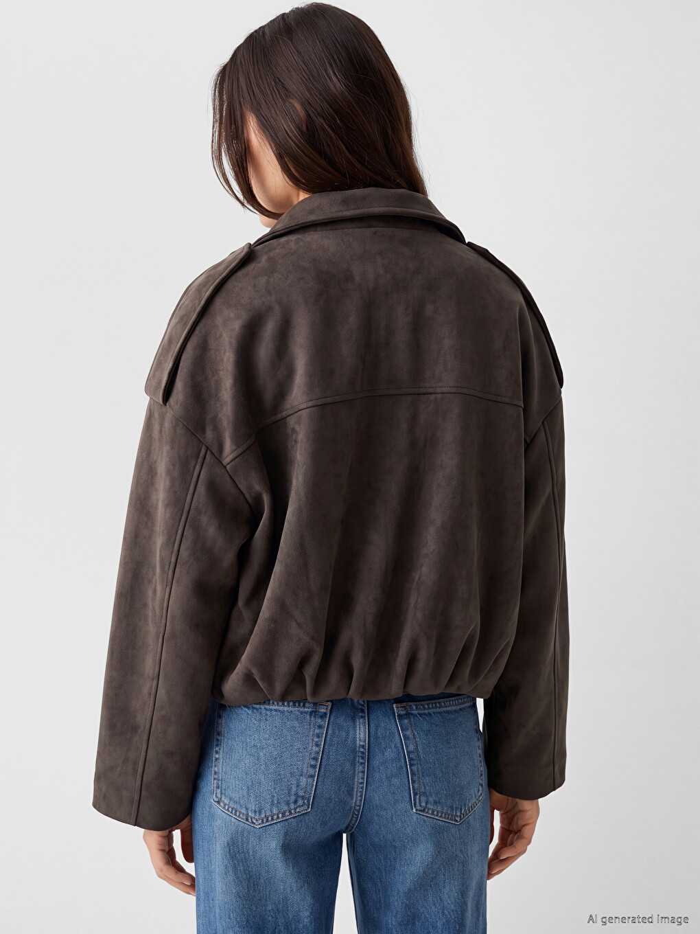 Mock Neck Epauletted Women's Coat-3