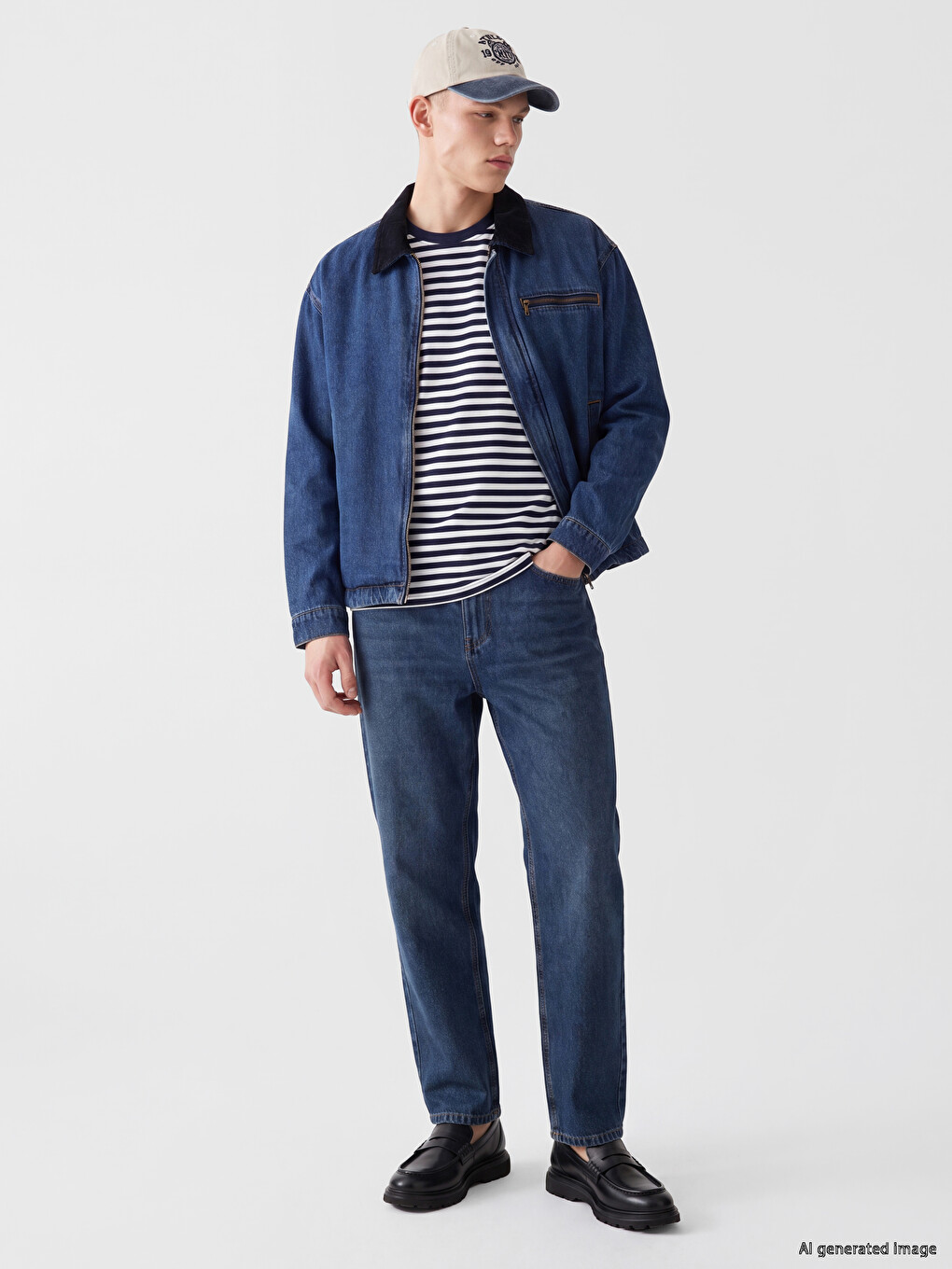 Loose Fit Men's Jean Jacket-1