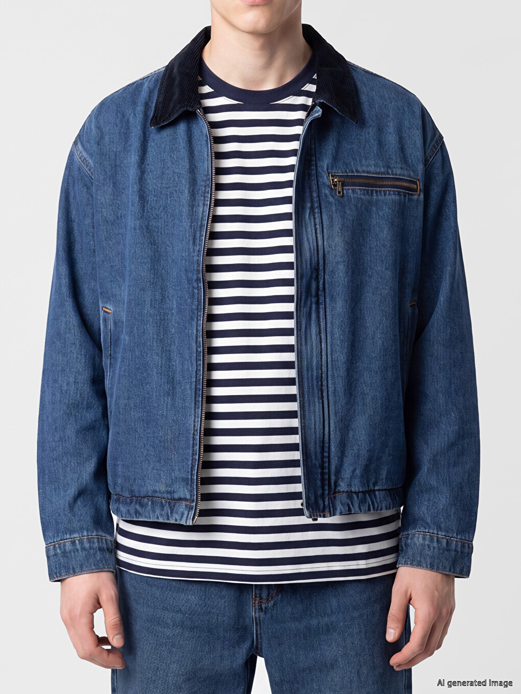 Loose Fit Men's Jean Jacket-2