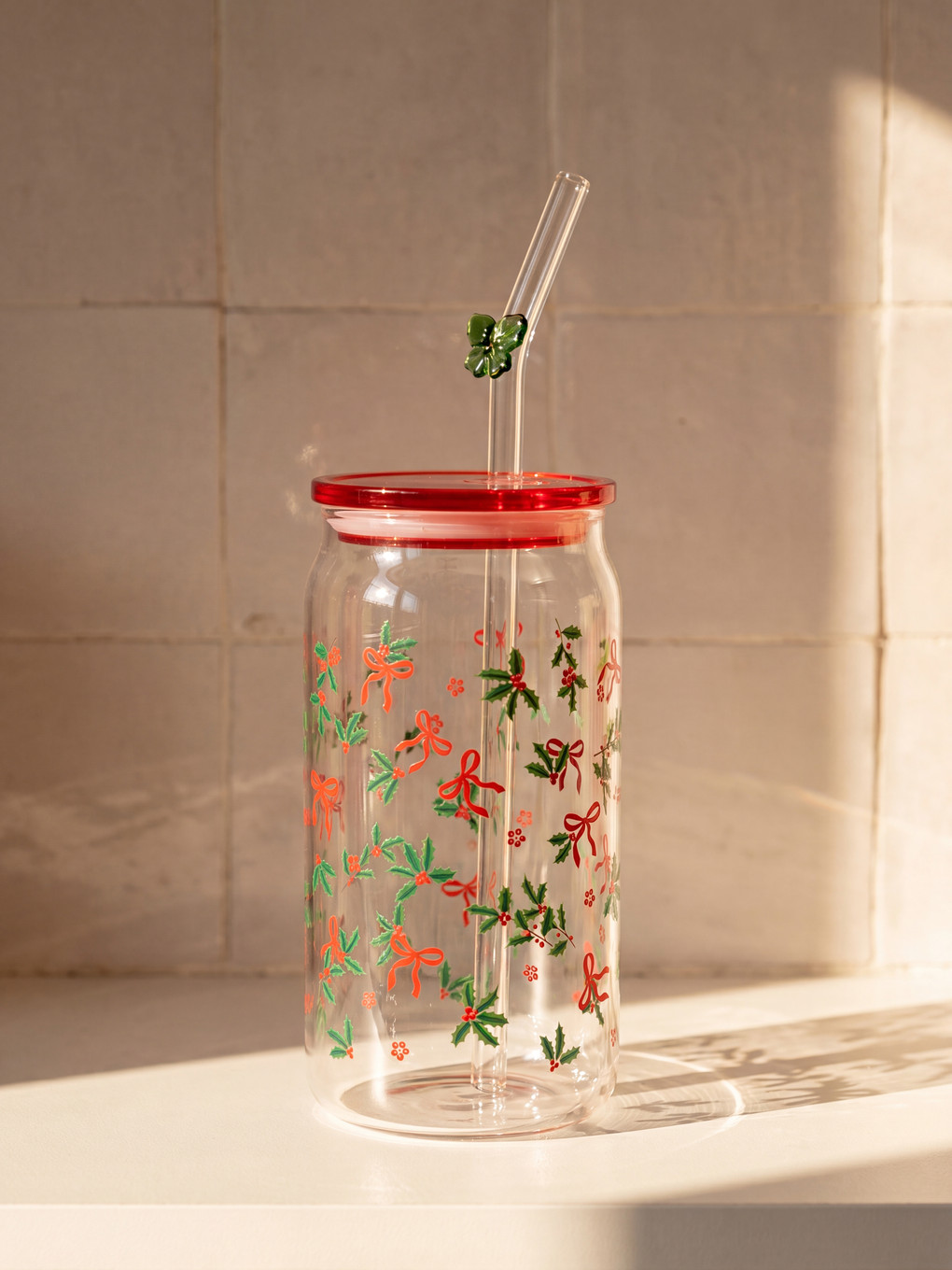 Bow Patterned Glass Strawed Glass 480 Ml