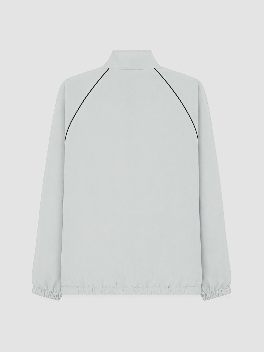 Gri Dik Yaka Erkek Fermuarlı Sweatshirt-7