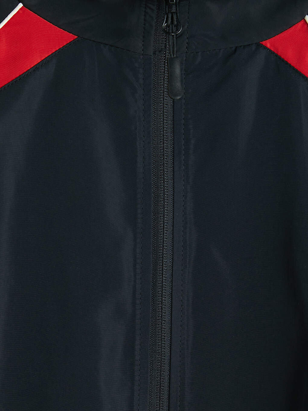 Siyah Dik Yaka Erkek Fermuarlı Sweatshirt-5