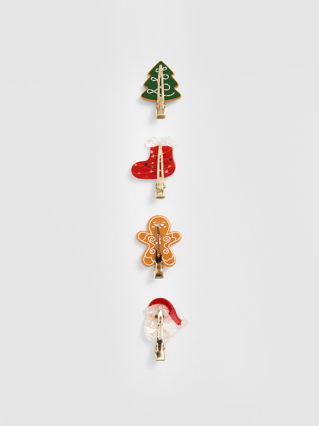 New Year Themed Girls' Clip Hairpin 4'lü