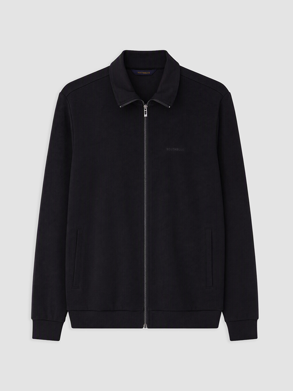 Siyah Regular Fit Erkek Fermuarlı Sweatshirt-4