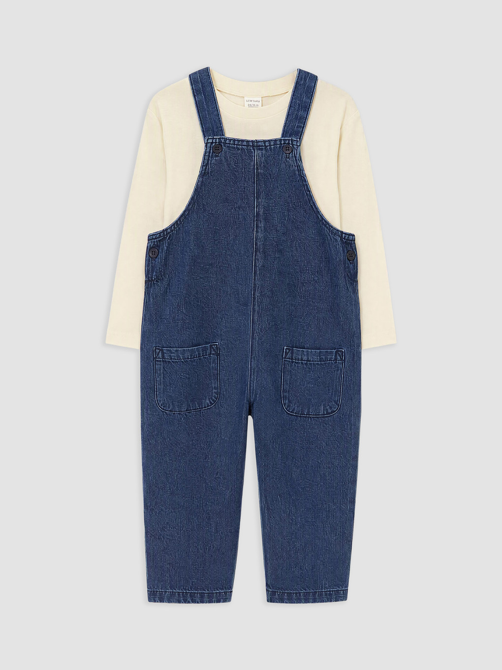Baby Boys' Jean Dungarees And T-shirt