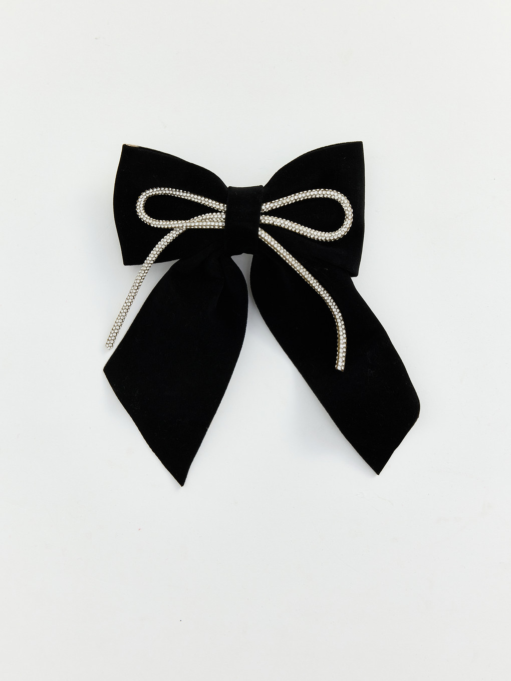 Stone Detailed Bowed Woman Clip Hairpin-1