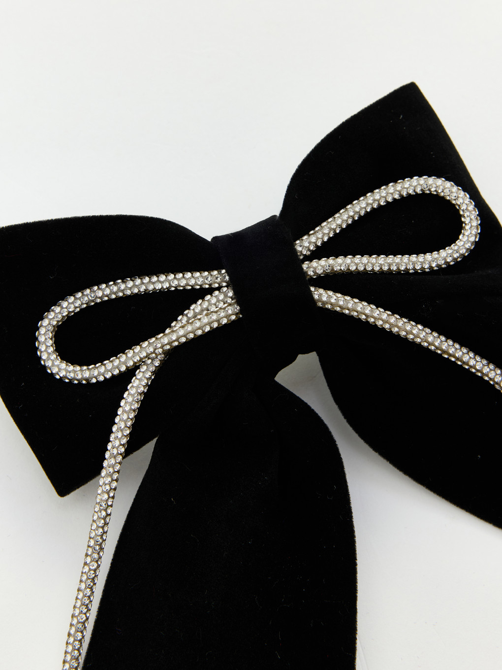 Stone Detailed Bowed Woman Clip Hairpin-2