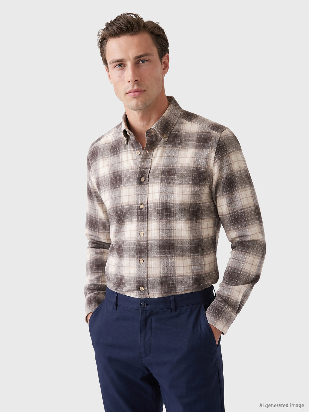 Plaid Gabardine Men's Shirt
