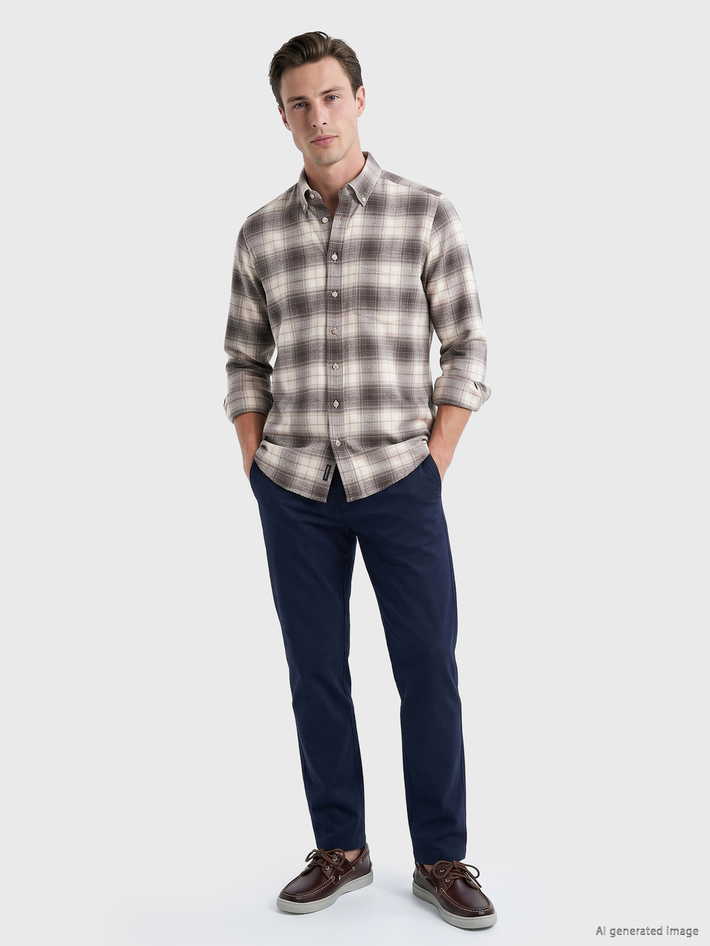 Plaid Gabardine Men's Shirt-1