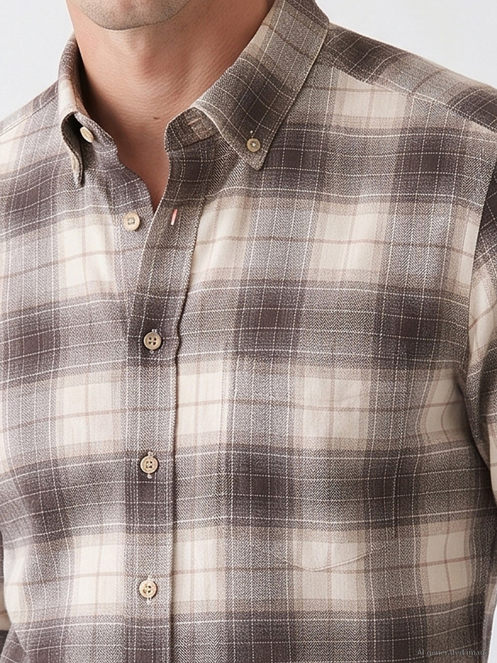 Plaid Gabardine Men's Shirt-2