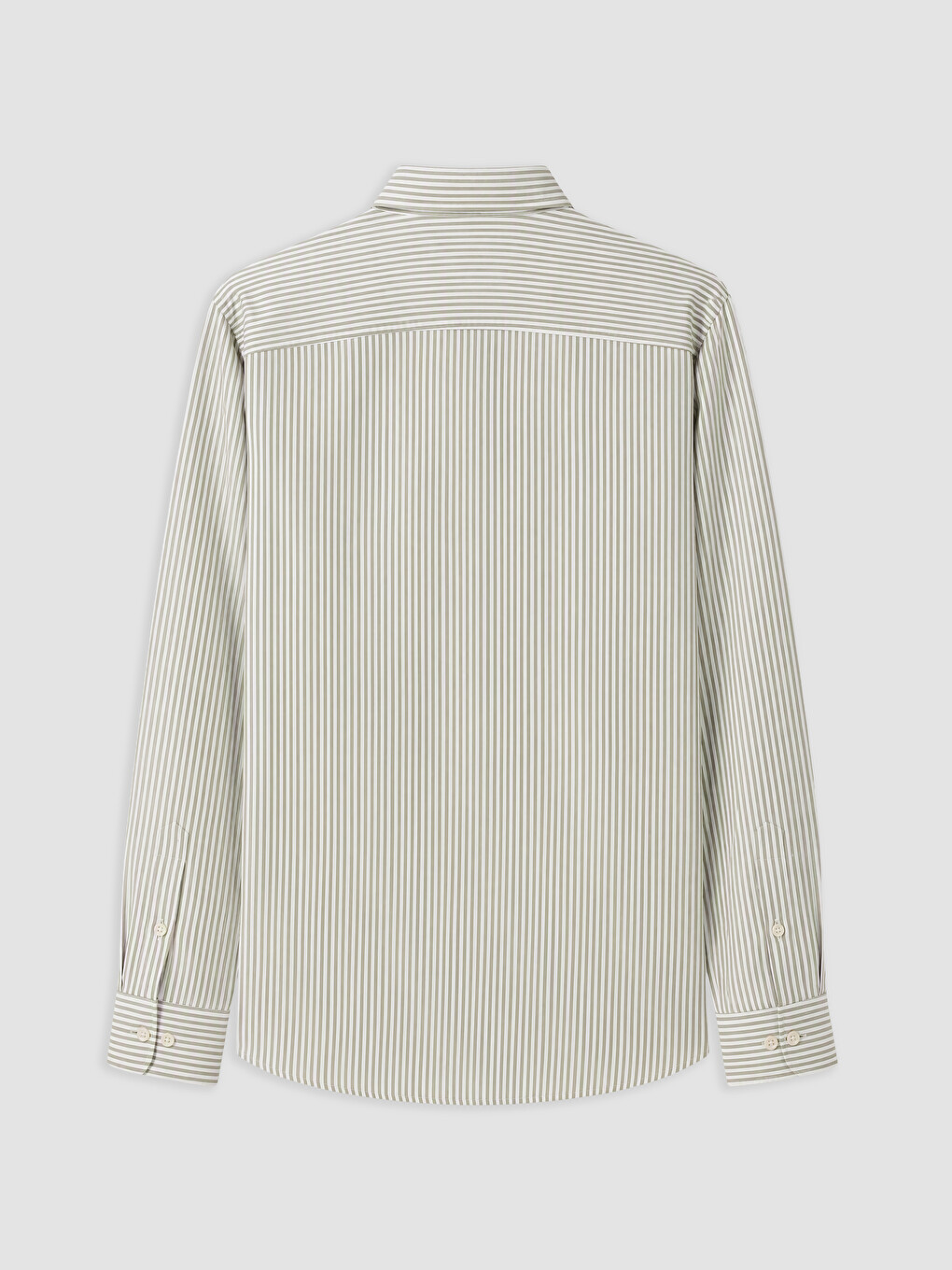 Yeşil Regular Fit Çizgili Oxford Erkek Gömlek-1