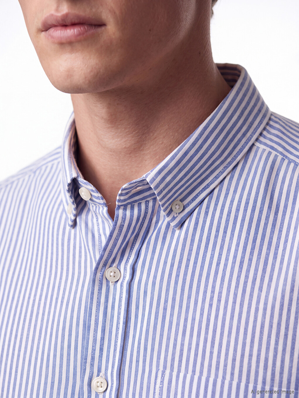Mavi Regular Fit Çizgili Oxford Erkek Gömlek-2