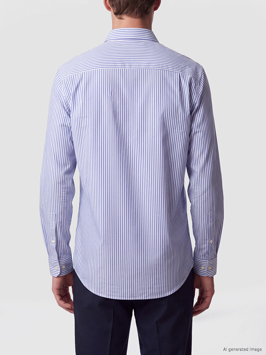 Mavi Regular Fit Çizgili Oxford Erkek Gömlek-3