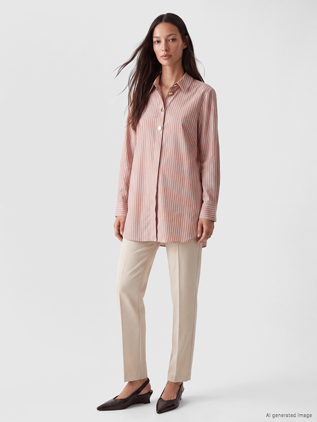 Striped Women's Shirt Tunic-1