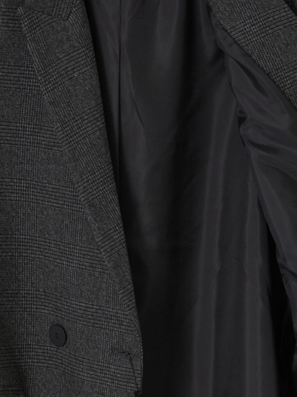 Gri Kruvaze Yaka Ekose Kadın Blazer Ceket-2