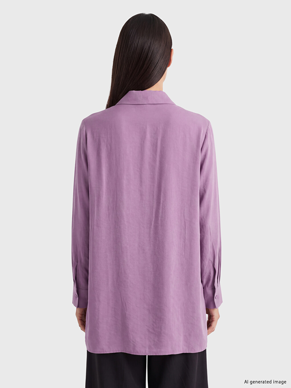 Pembe Modal Karışımlı Bağlamalı Kadın Gömlek Tunik-3