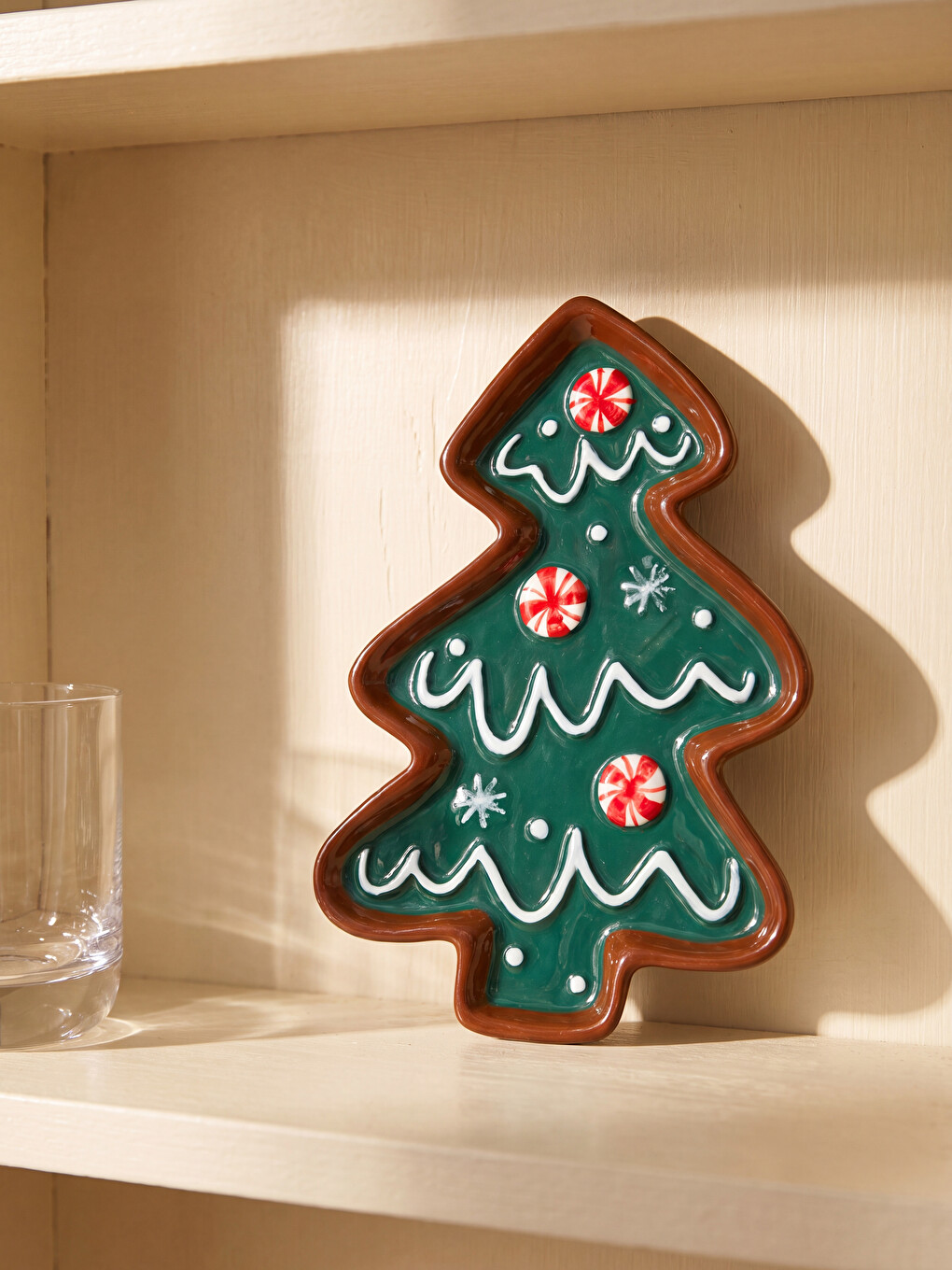New Year Themed Pine Tree Plate 13 Cm