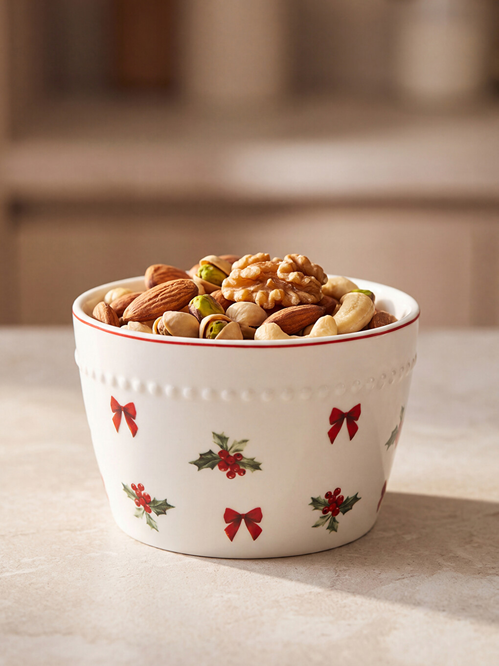 New Year Patterned Porcelain Snack Bowl