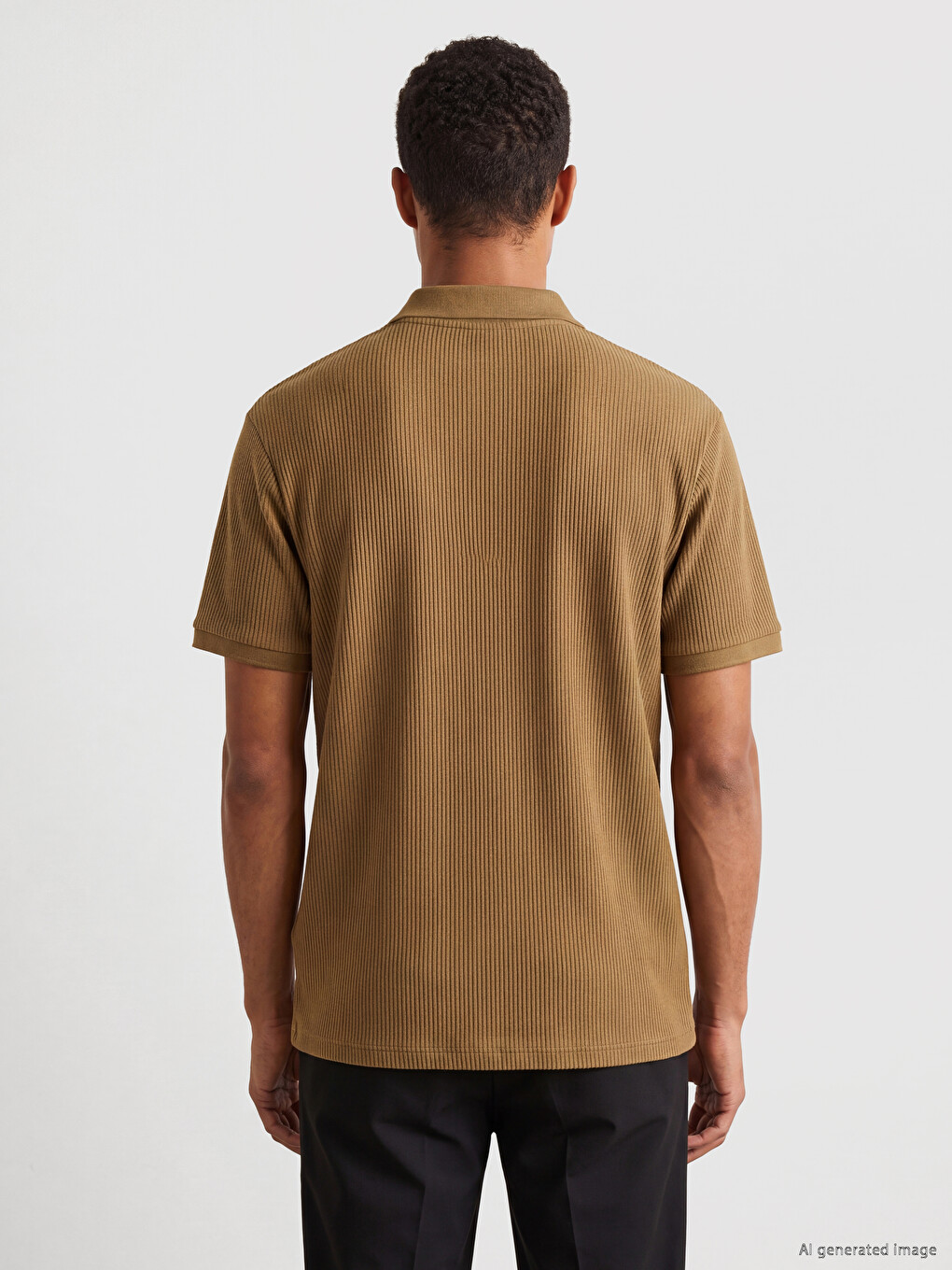 Sarı Polo Yaka Erkek Tişört-3