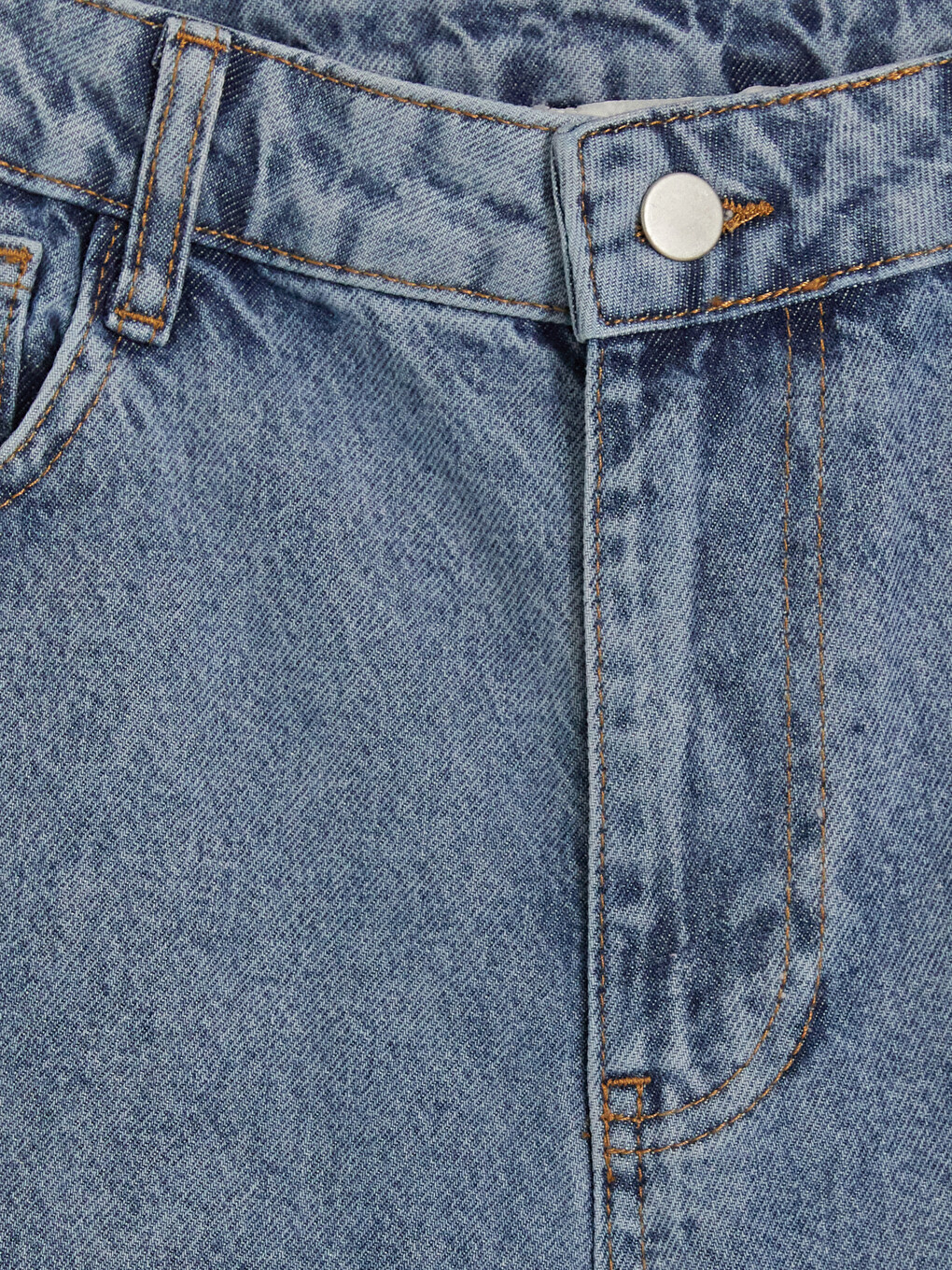 Mavi Yüksek Bel Straight Fit Kadın Jean Pantolon-1