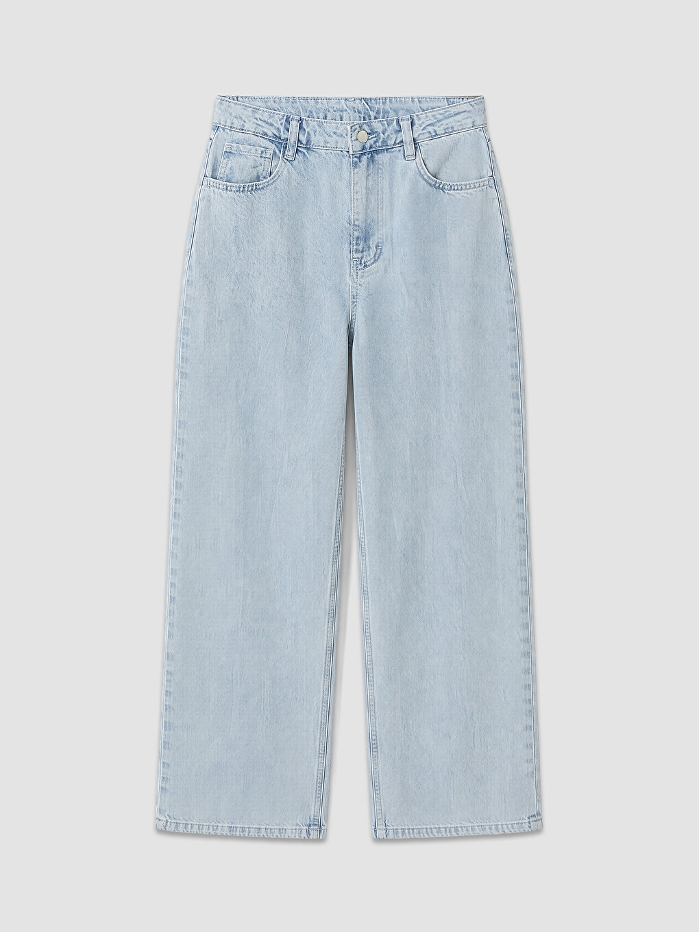 Mavi Yüksek Bel Straight Fit Kadın Jean Pantolon-4