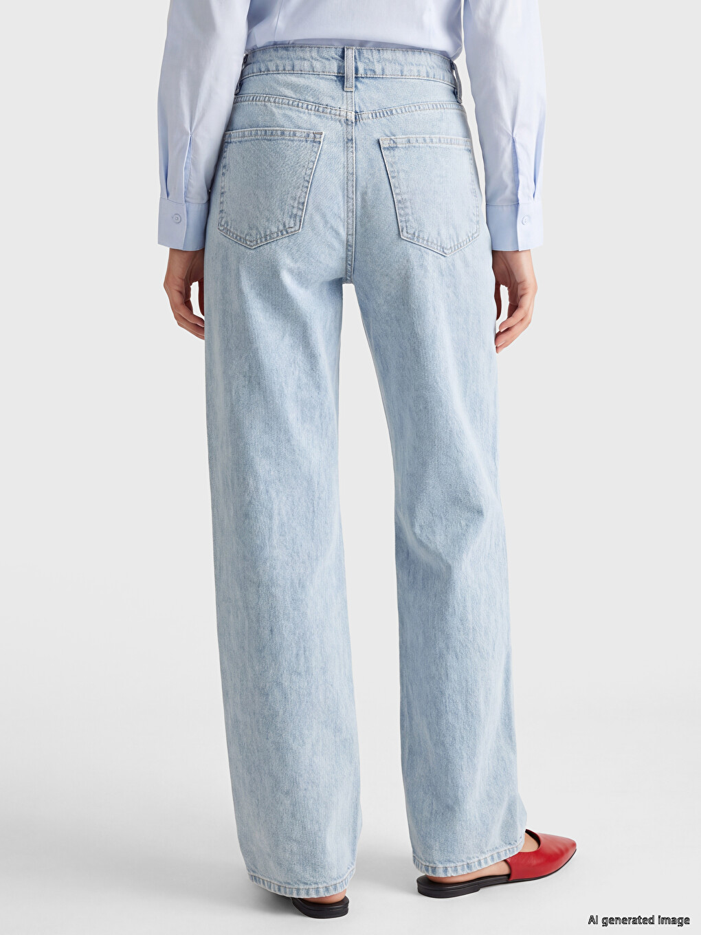 Mavi Yüksek Bel Straight Fit Kadın Jean Pantolon-3