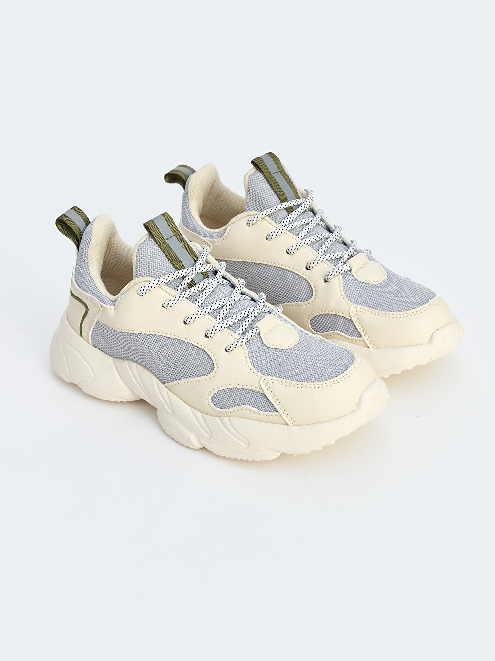 Bej File Detaylı Kalın Tabanlı Erkek Çocuk Sneaker