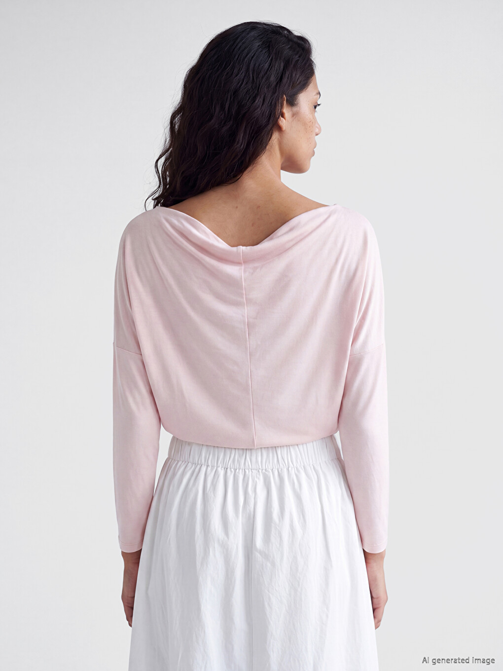 Pembe Kayık Yaka Modal Karışımlı Bluz-3