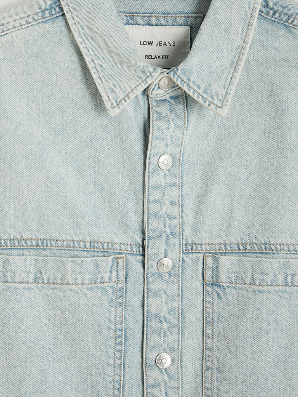 Locker Sitzendes Herren-jeanshemd-5