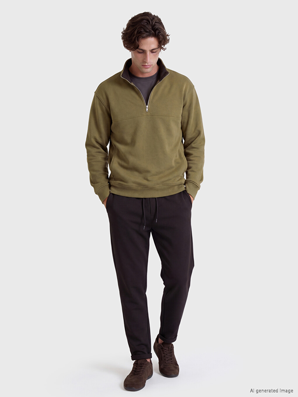 Man Brown Sweatshirt-1