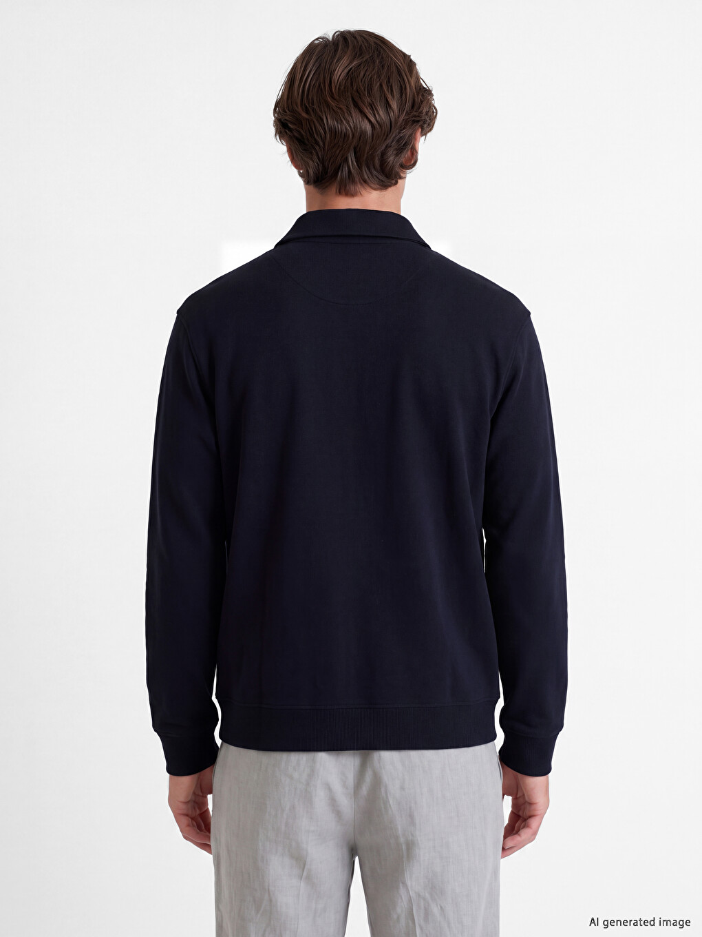 Polo Collar Men's Thick Sweatshirt-3