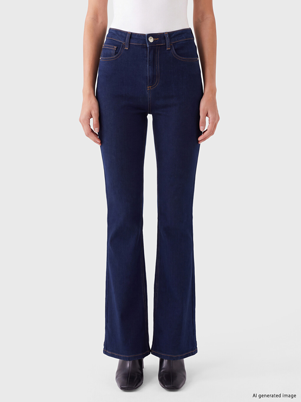 İndigo Slim Flare Jean-1