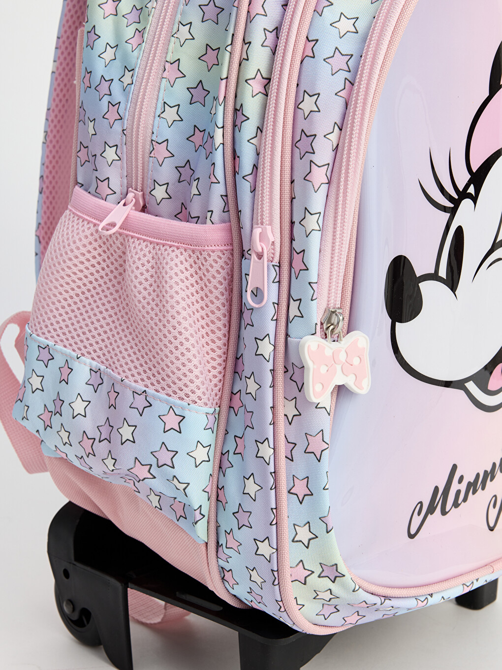 Karışık Minnie Mouse Baskılı Kız Çocuk Çekçekli Çanta-1