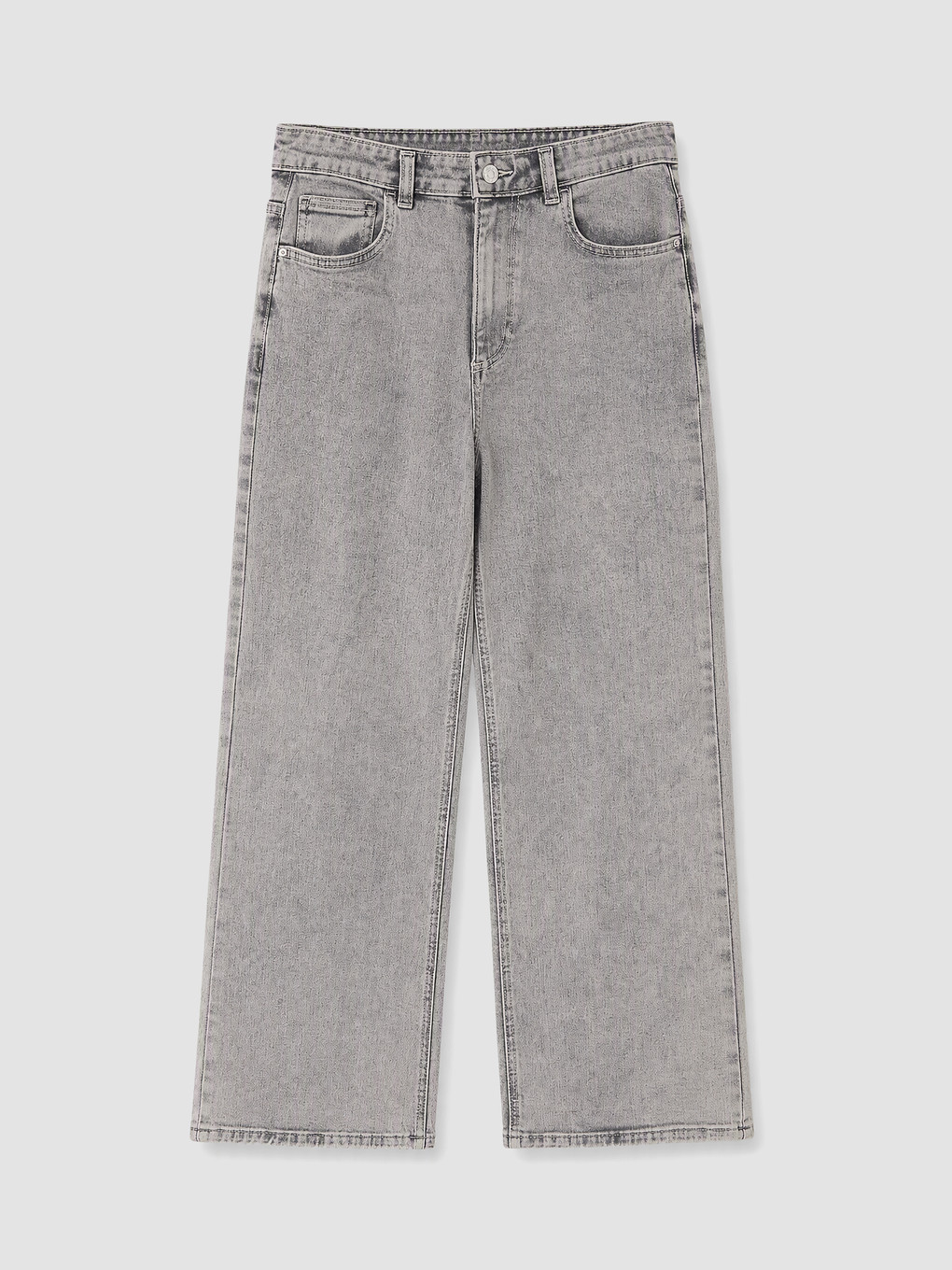 Gri Cepli Wideleg Jean-4