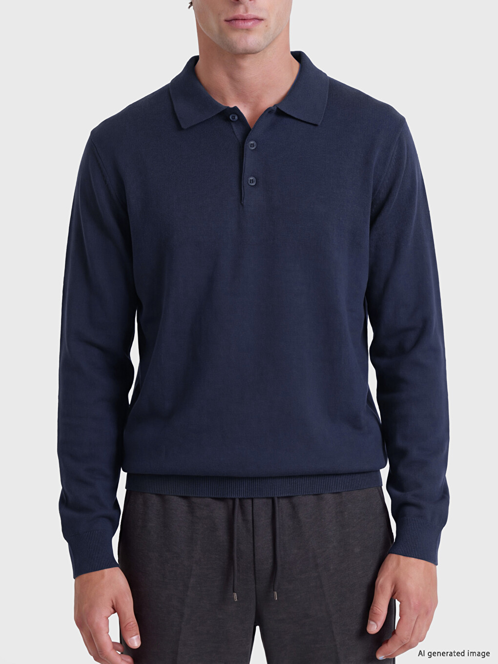 Polo Collar Men's Knitwear Sweater-2