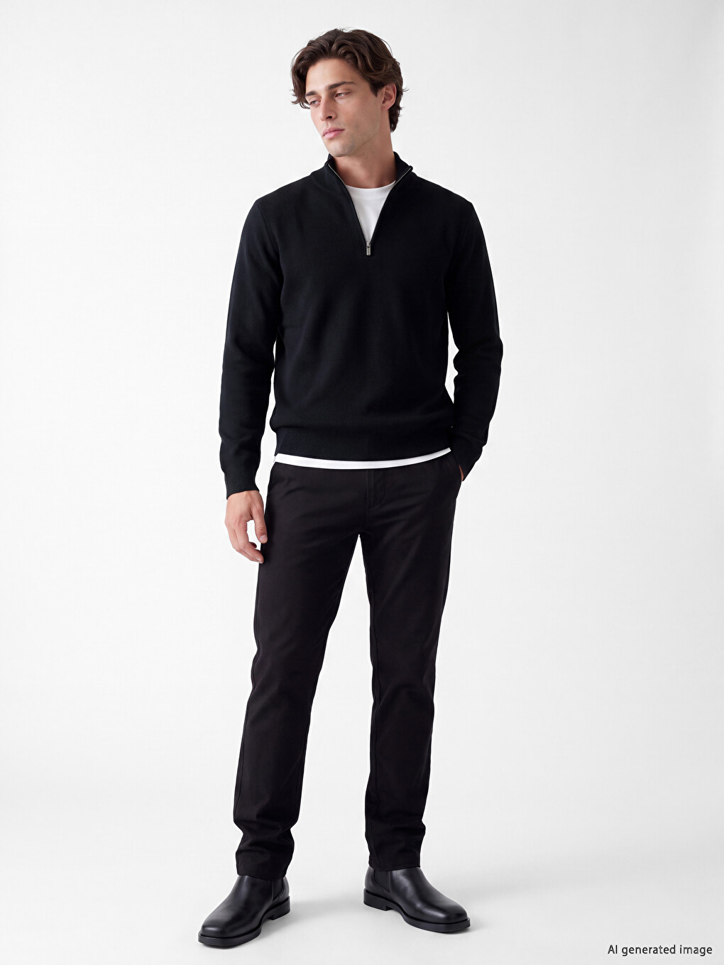 Mock Neck Men's Knitwear Sweater-1