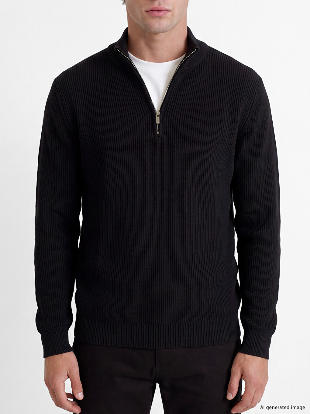Mock Neck Men's Knitwear Sweater-2