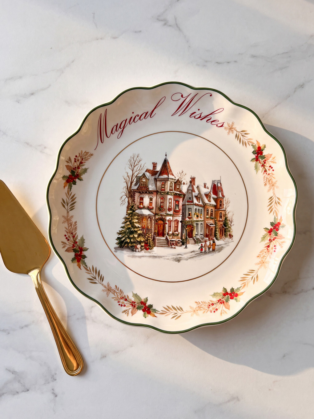 New Year Themed Serving Platter 27 Cm