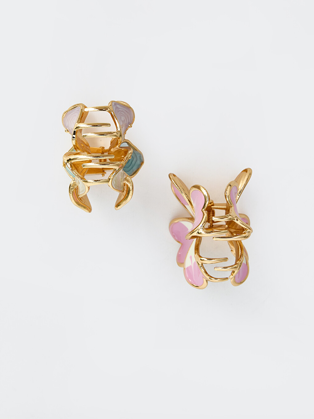 2 Pack Package Flower Figured Metal Claw Clip-2
