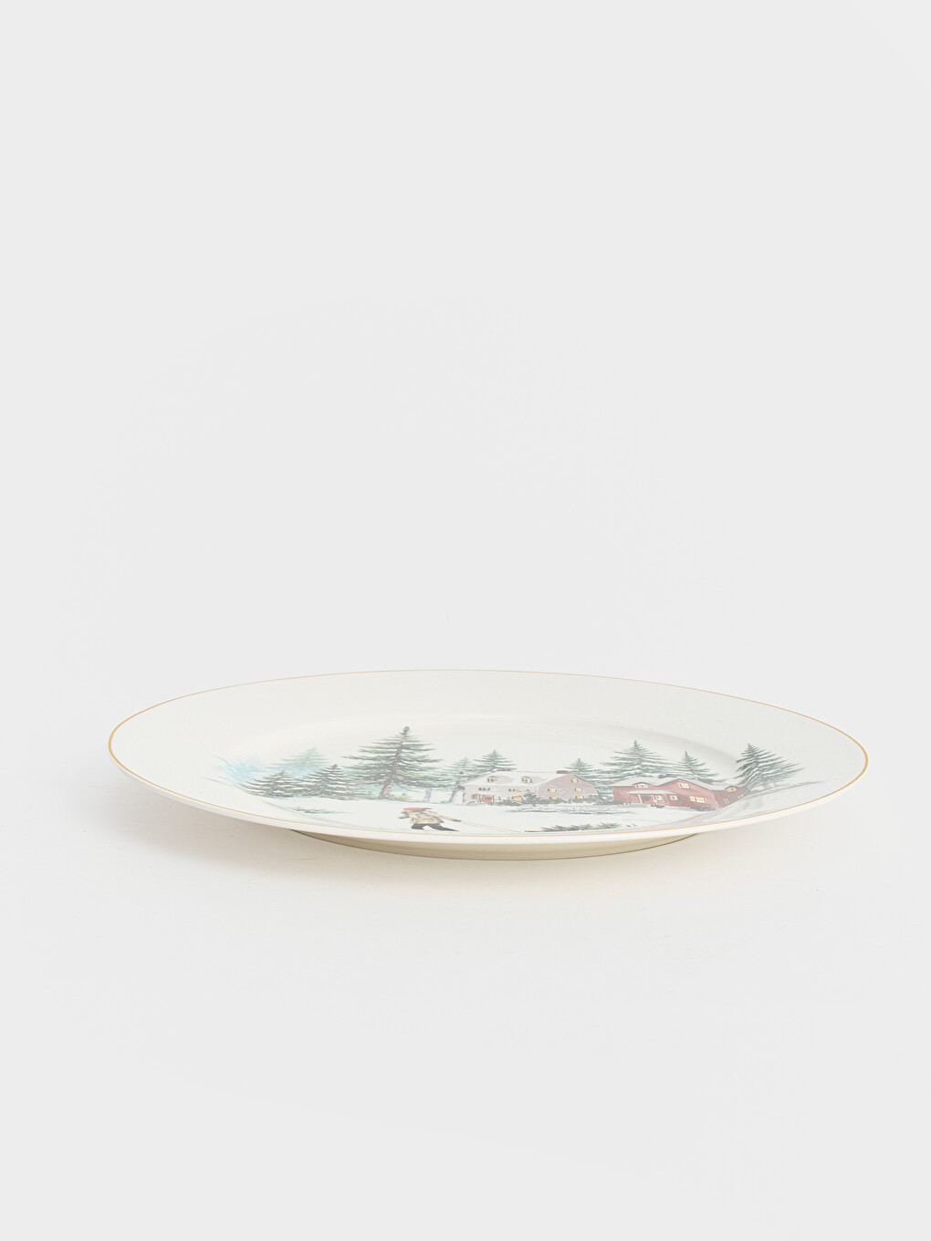 Printed Gilt Striped Platter-1