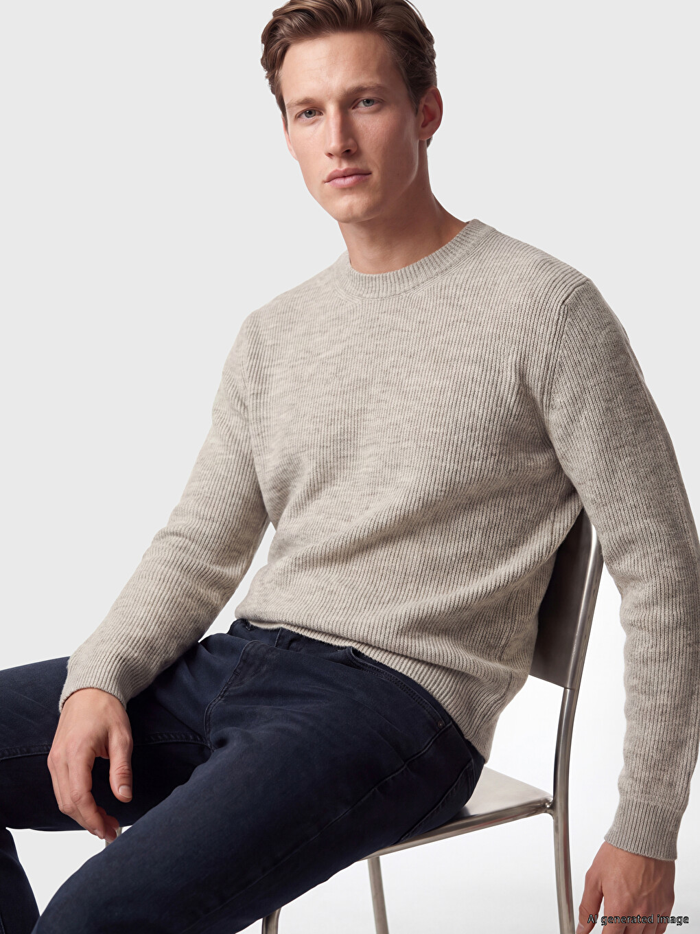 Man Beige Sweater