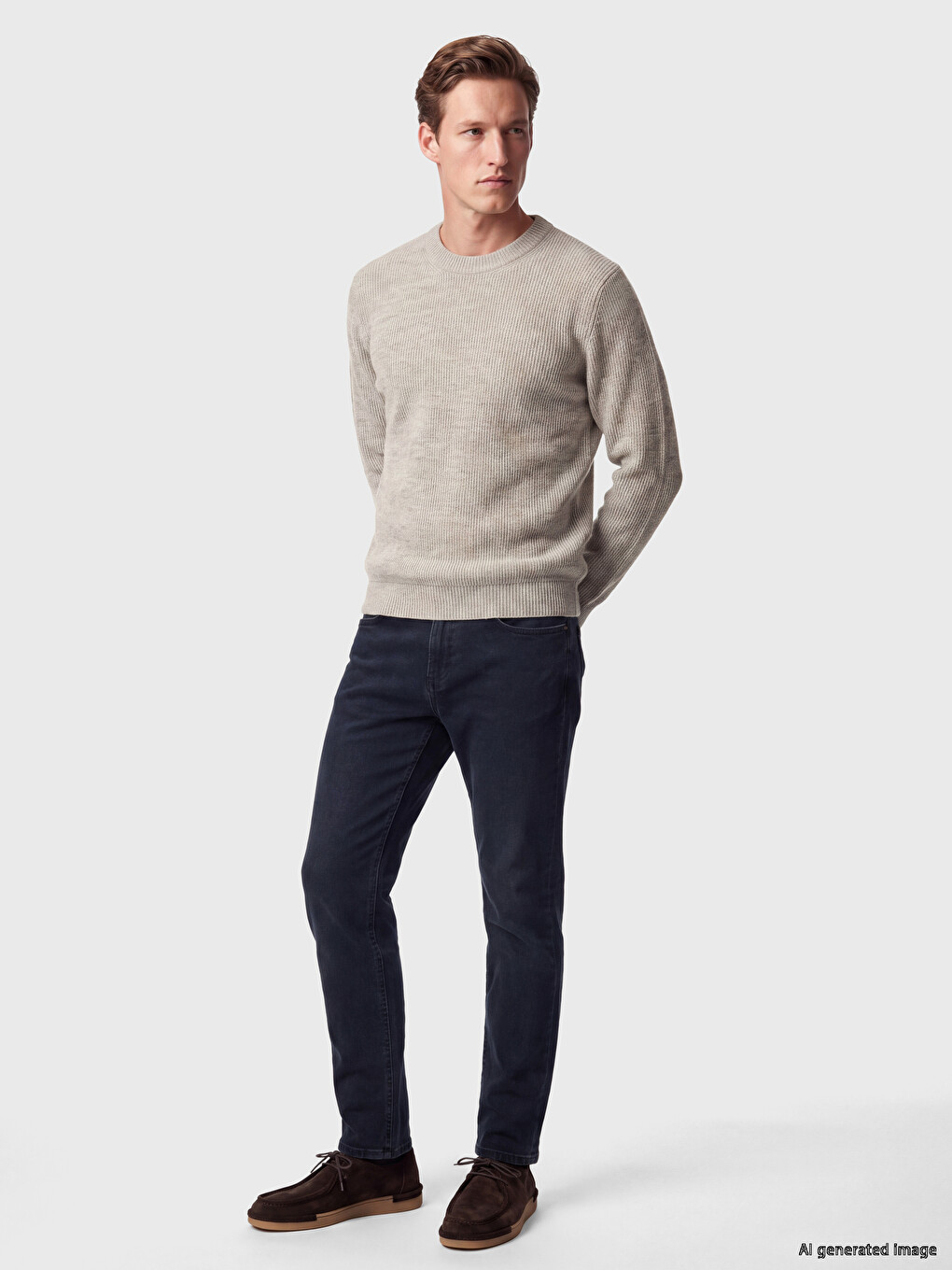 Man Beige Sweater-1