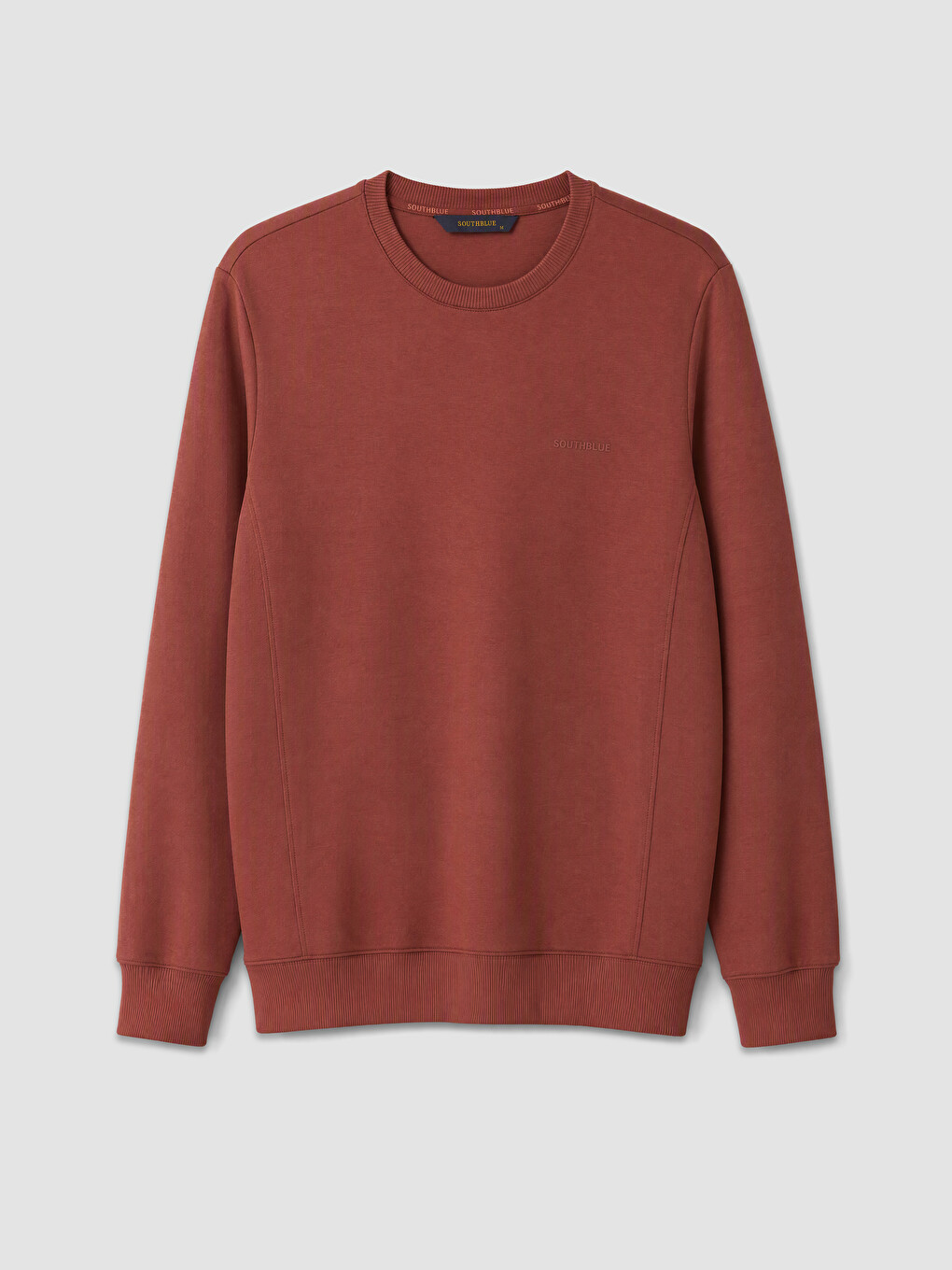 Kahverengi Bisiklet Yaka Erkek Sweatshirt