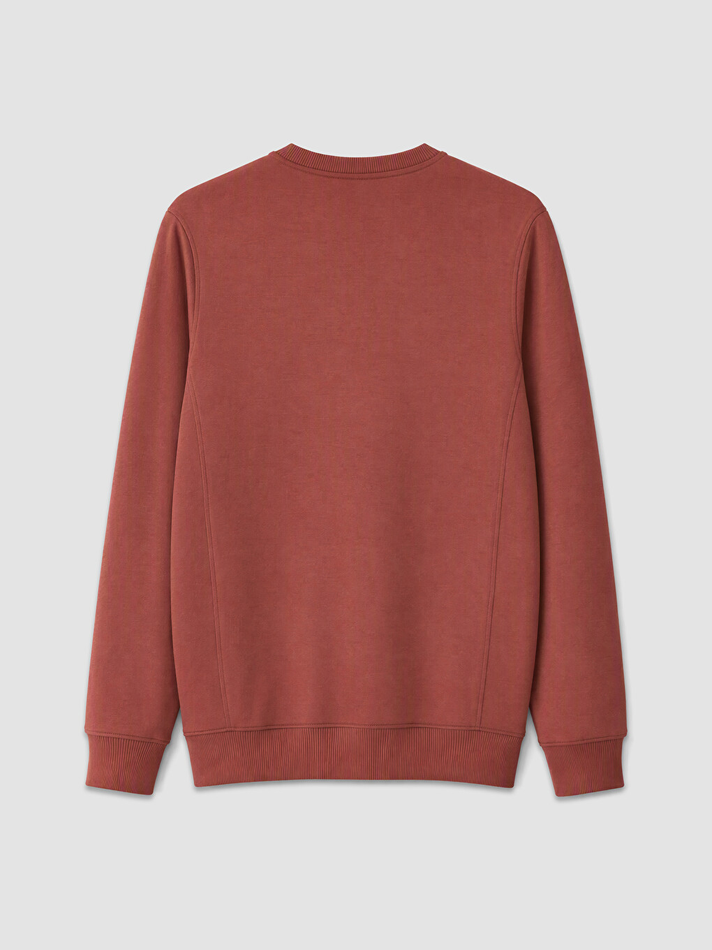 Kahverengi Bisiklet Yaka Erkek Sweatshirt-1